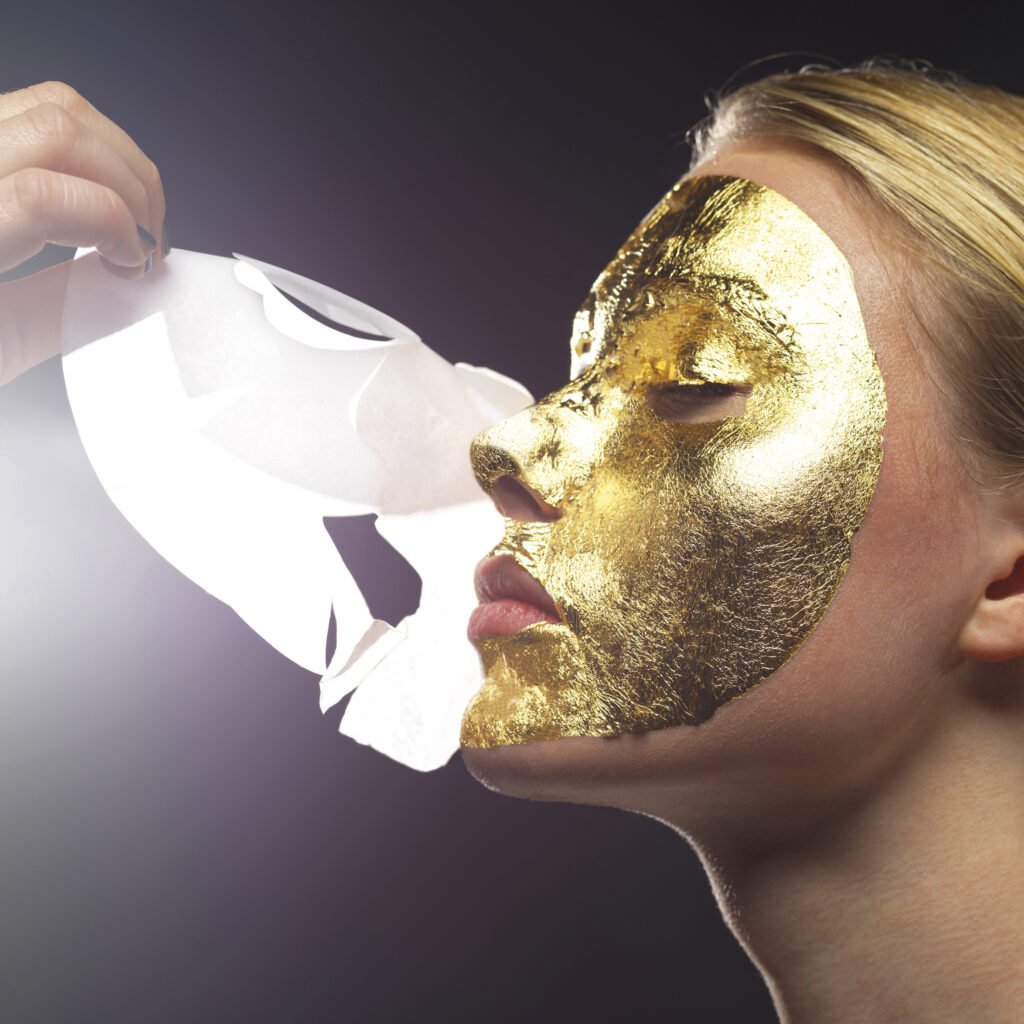 24K Gold Foil Facial Mask Sheets Genuine Leaf Beauty Collagen Items From  Cosmetech, $35.54